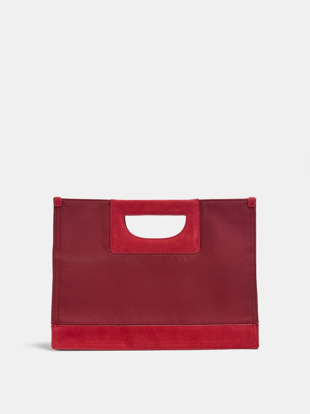 Tote bag with contrast leather details