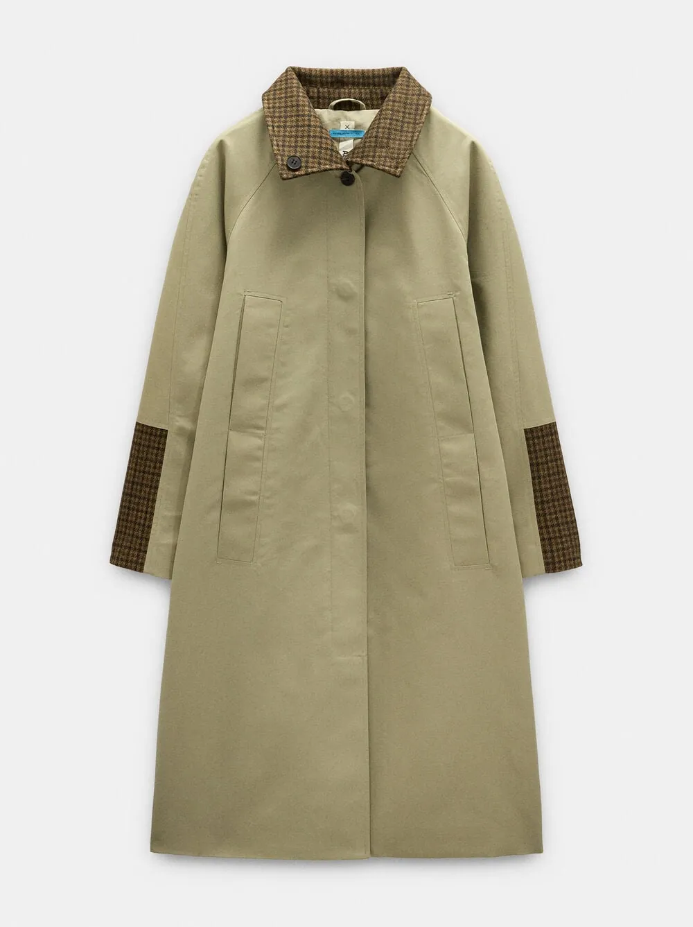 Trench coat with square details