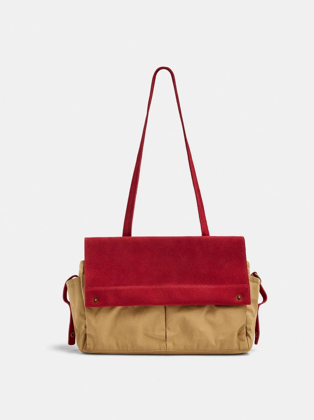Shoulder bag with contrast leather details
