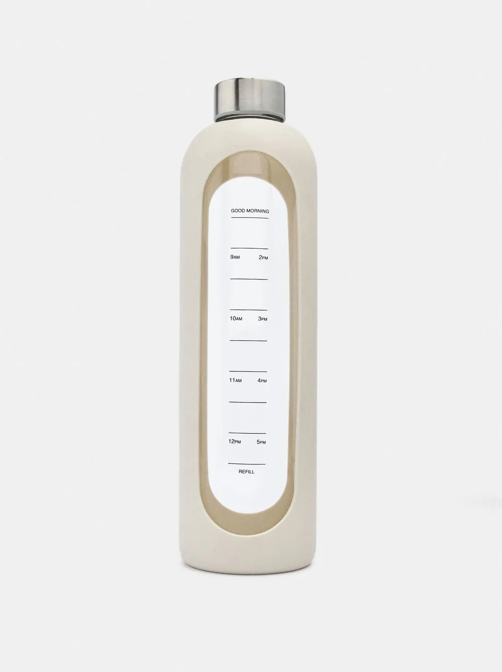 Glass bottle with silicone lining