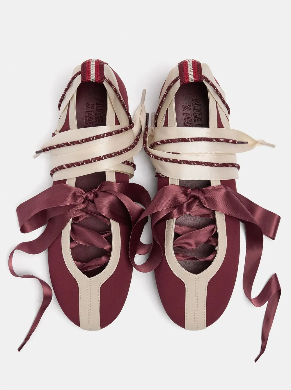 Contrast ballet flats with ankle straps