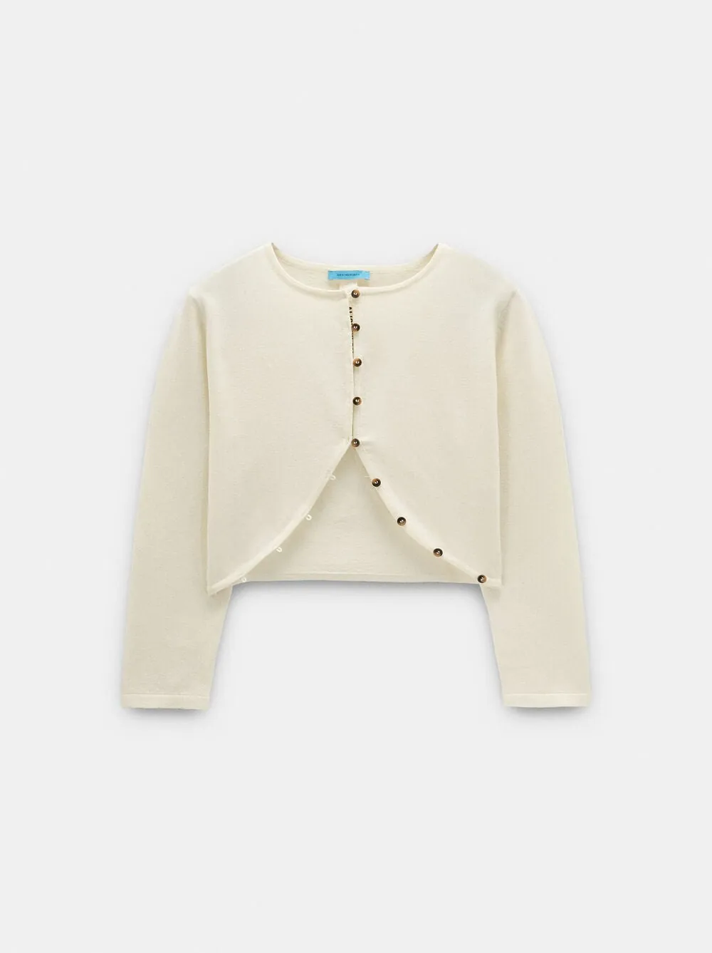Short knit cardigan with buttons