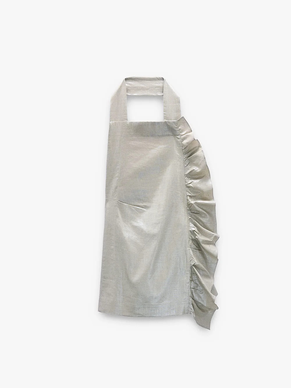 Dress With Linen Blend With Ruffles
