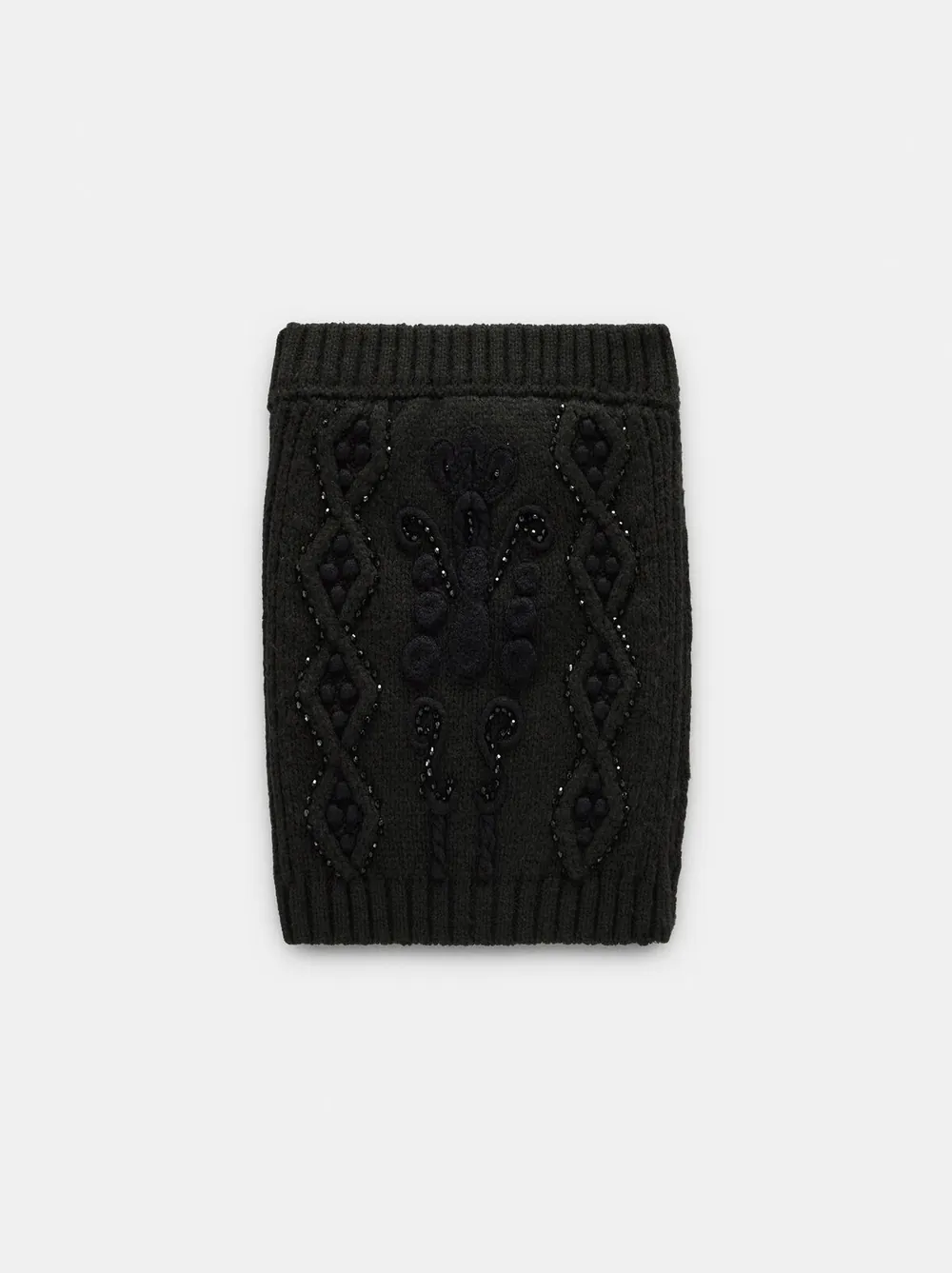Knit top with embossed appliqués