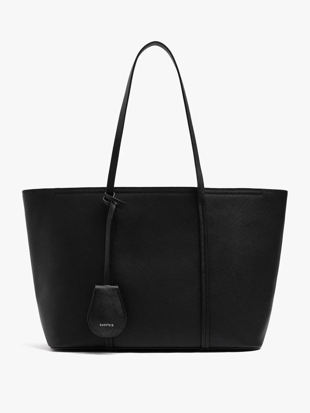 Textured shopper bag with charm