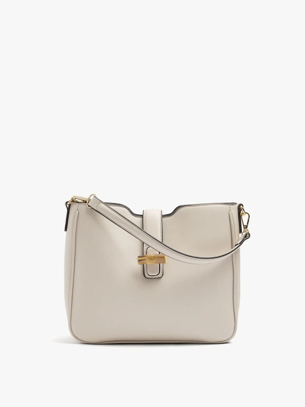 Plain shoulder bag with crossbody bag
