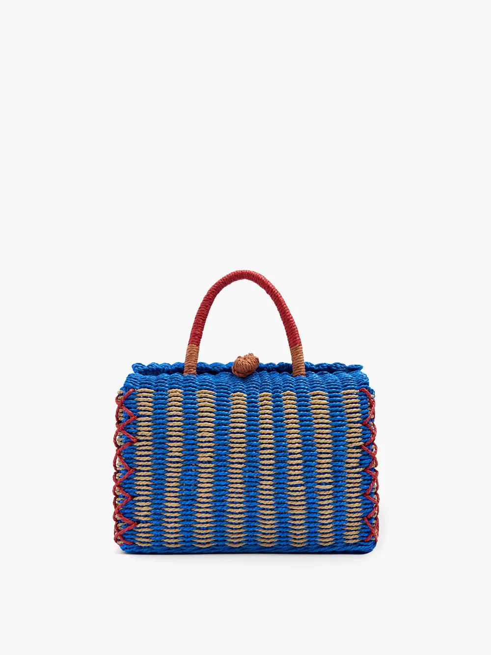 Woven bag with paper straw effect
