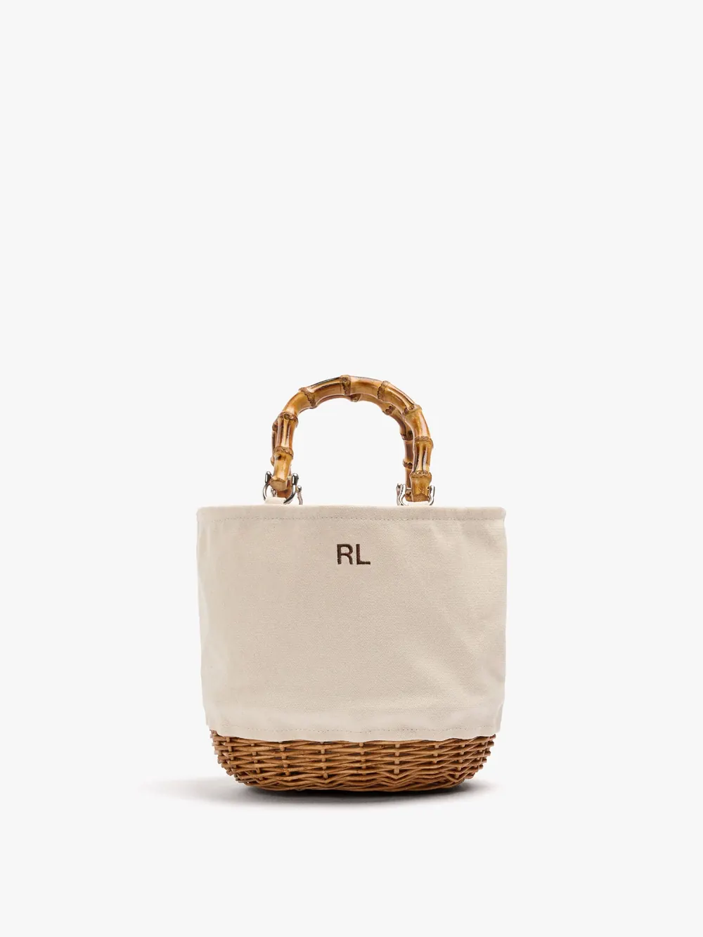 Tote bag canvas with rattan base M