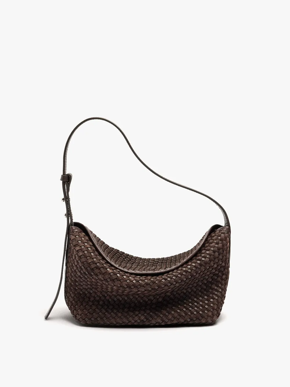 Shoulder bag with braided leather texture