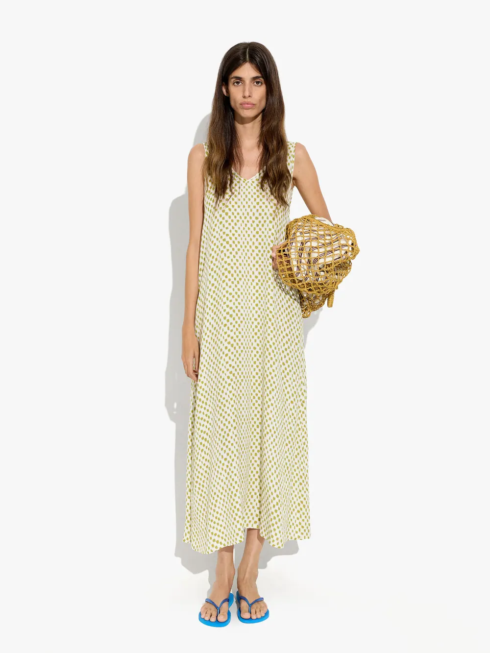 Flowy printed dress with pockets
