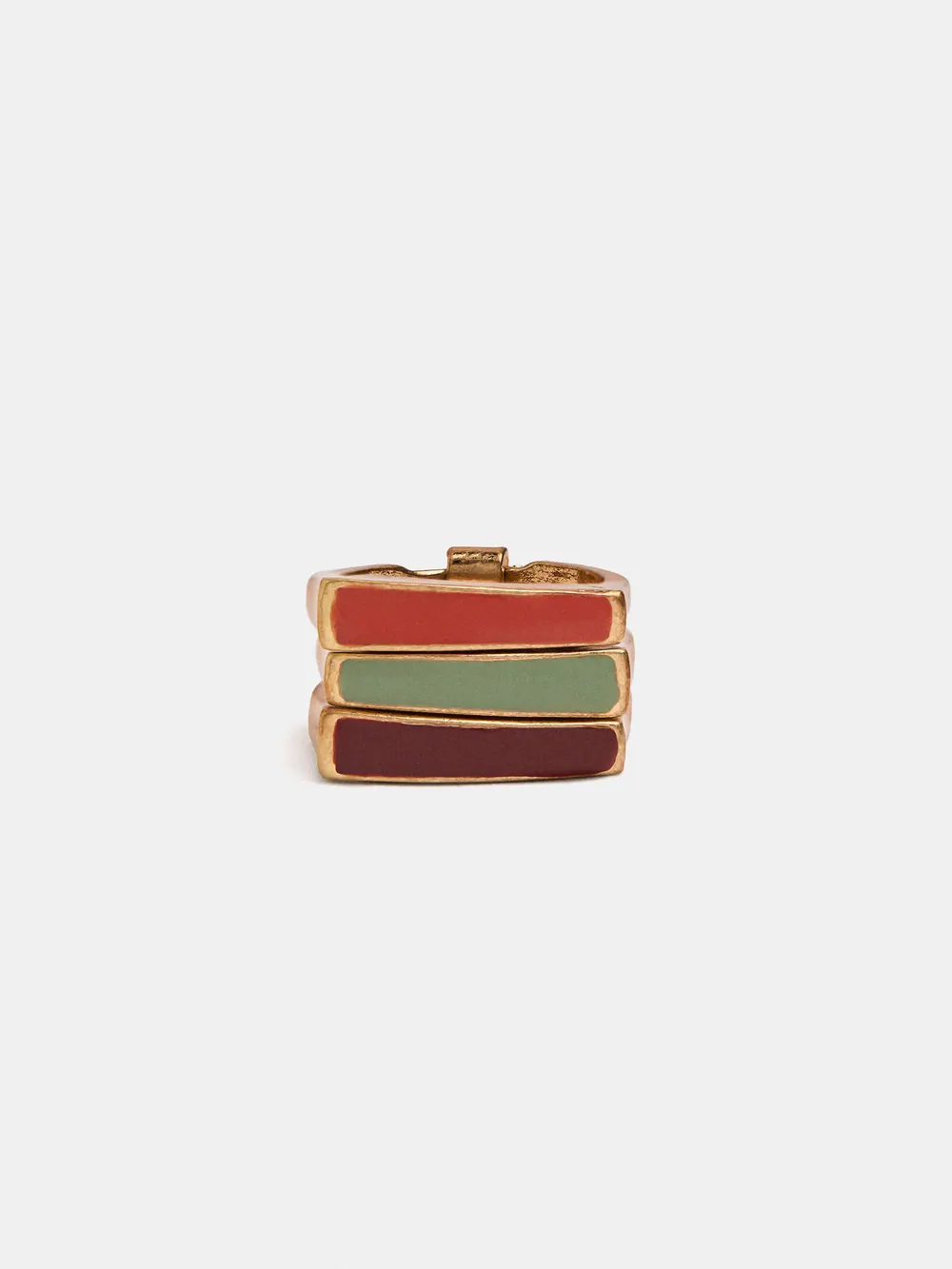 Triple ring with enamel