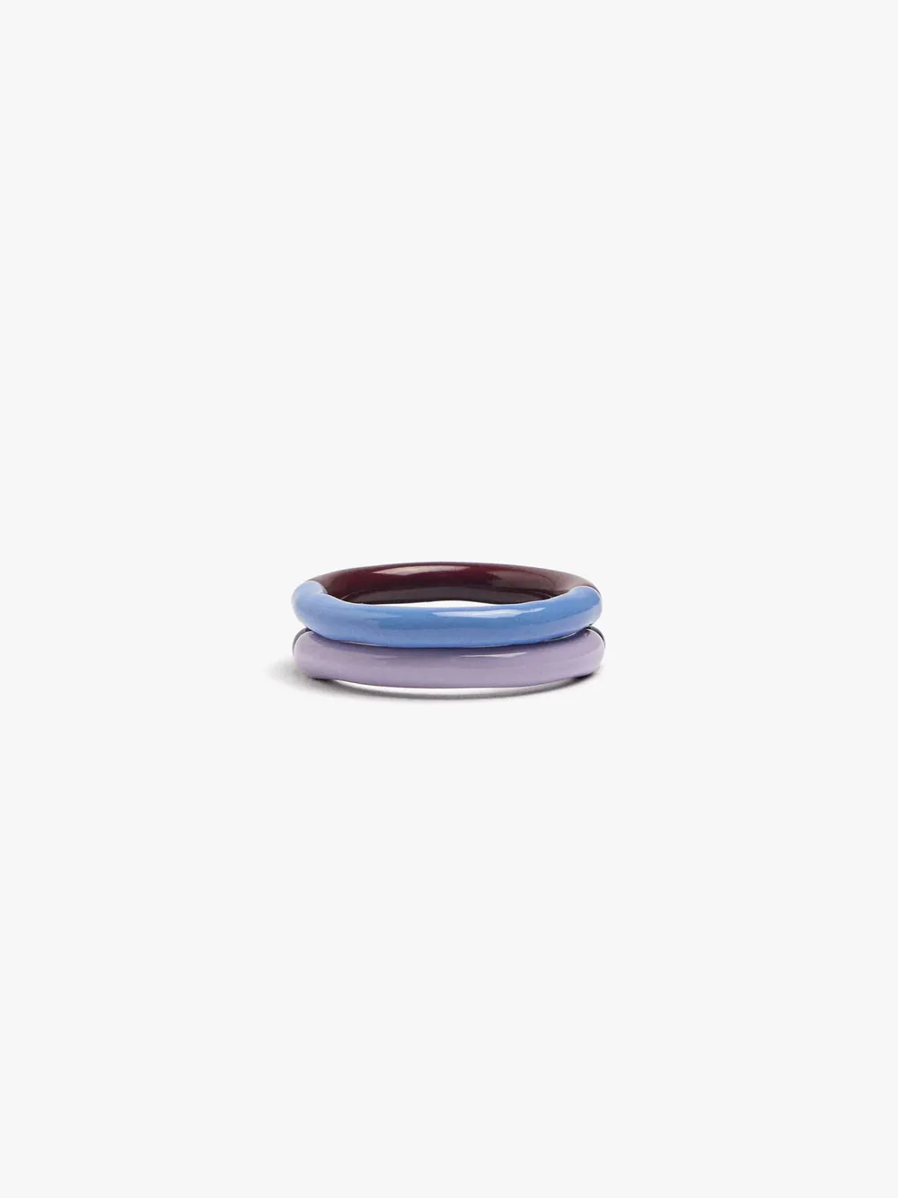 Set of bicolor enamel rings