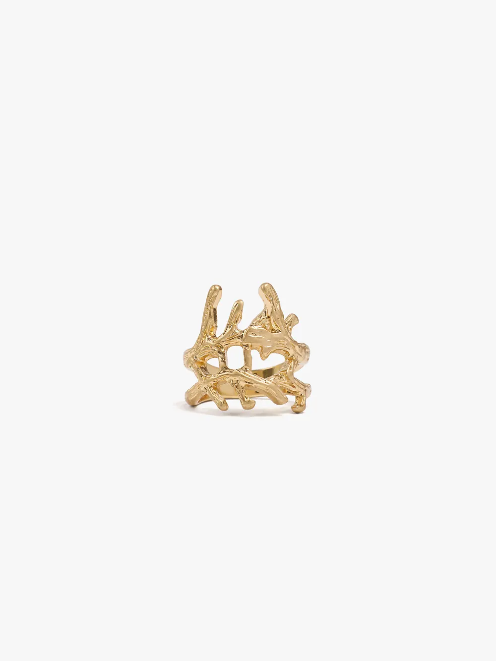 Ring with coral effect