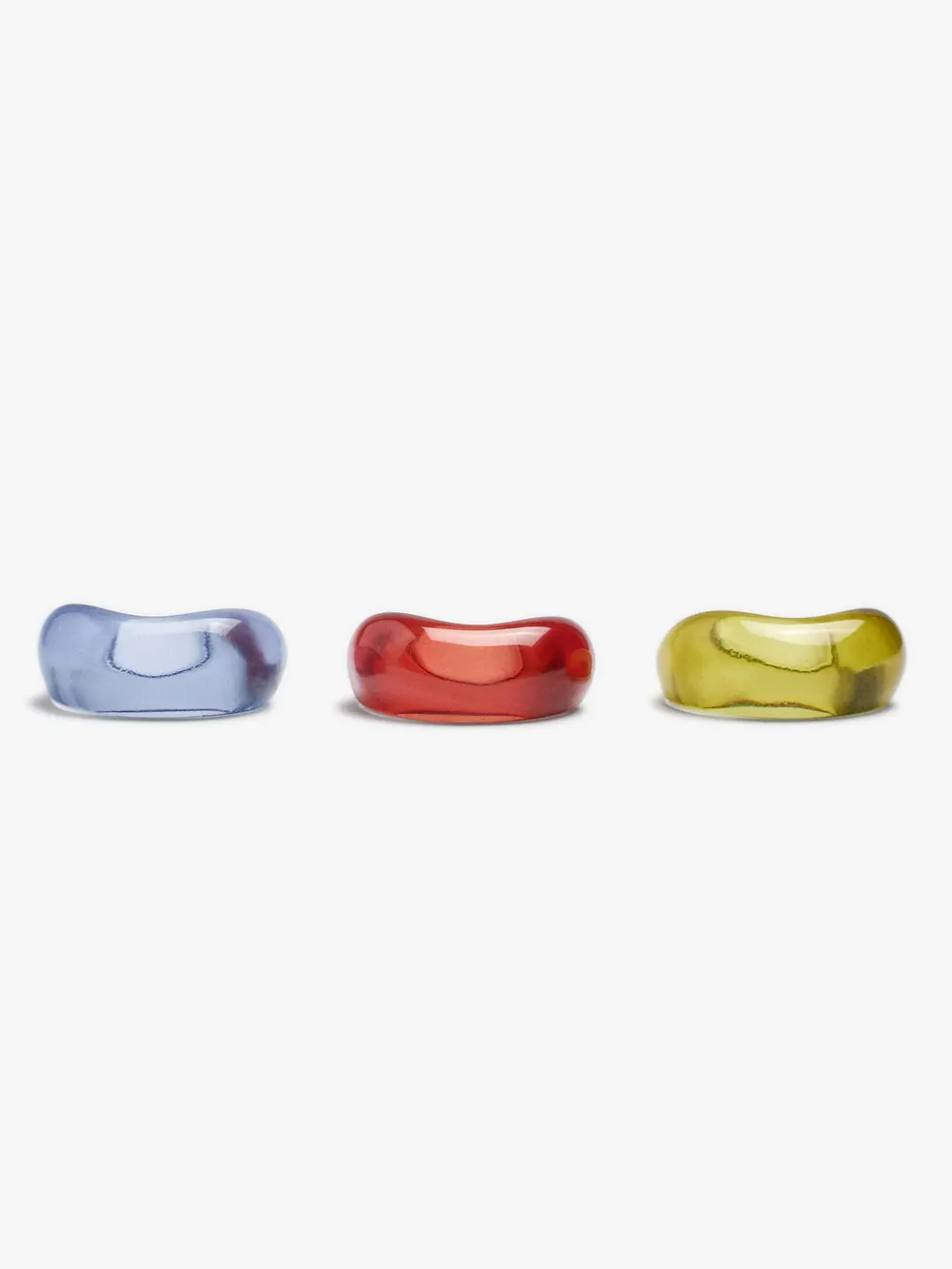Set of multicolor resin rings