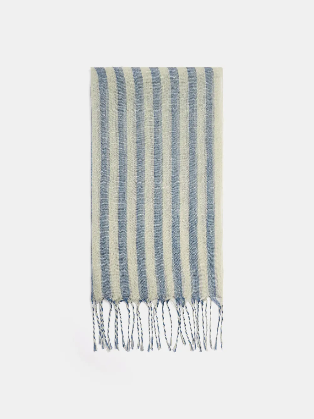 Pashmina with stripes with fringes 100% linen