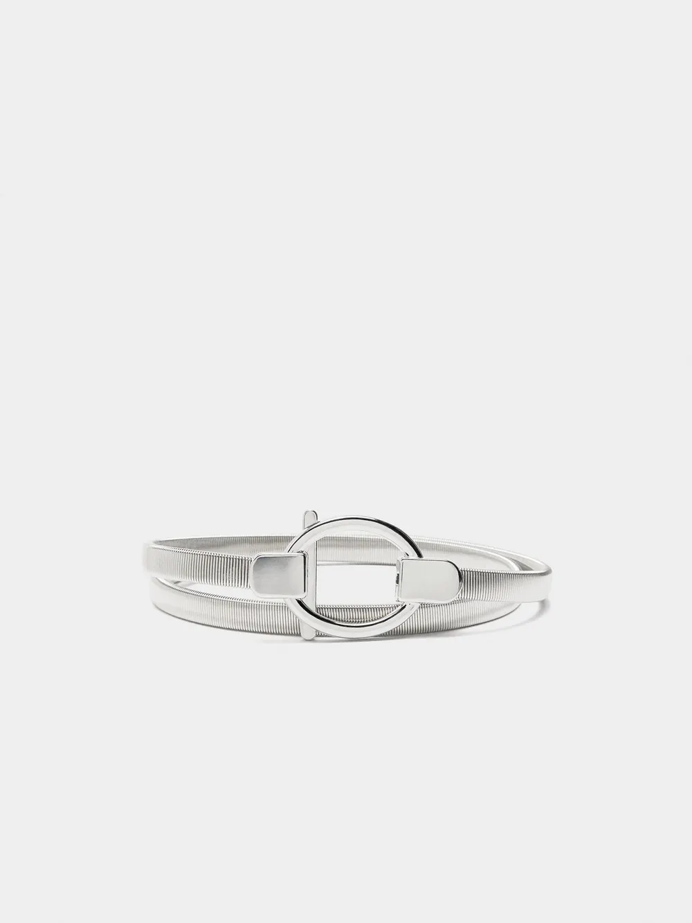Silver metal belt
