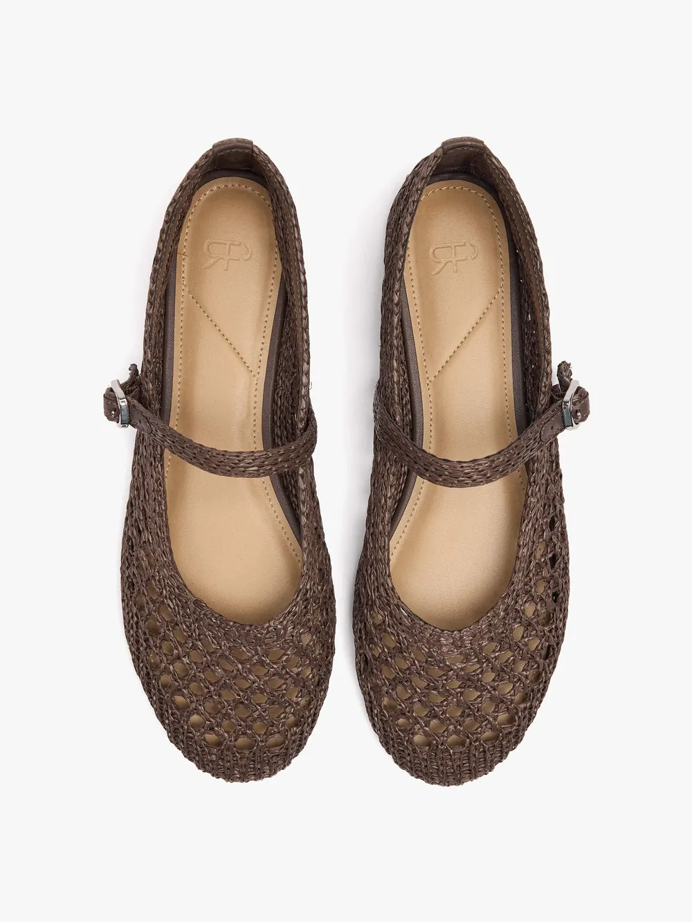 Ballet flats with braided mesh