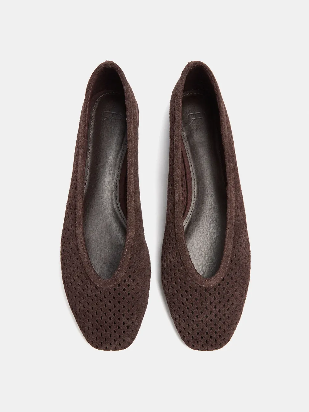 Leather ballet flats with perforations